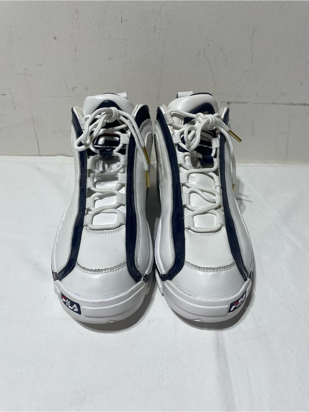 Fila Grant Hill 2 Hall of Fame Shoes Mens 10 White Gold Navy 1BM00581-125 - Picture 2 of 13